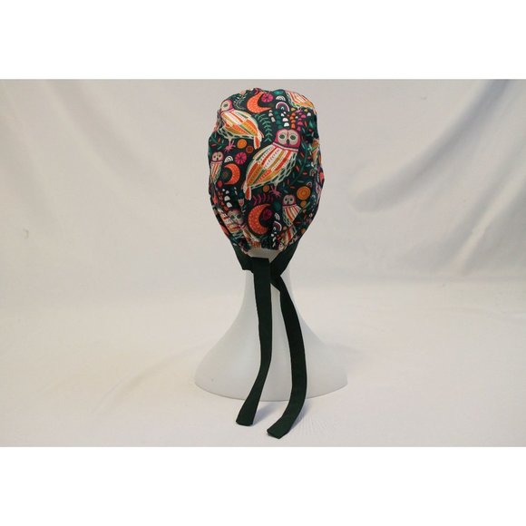 Green Owls Surgical Scrub Cap Dentist Vet Chemo Hat - Picture 3 of 5